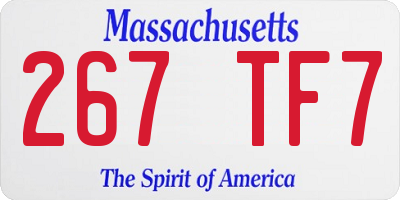 MA license plate 267TF7