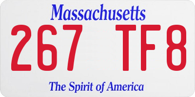 MA license plate 267TF8