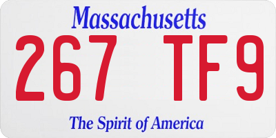 MA license plate 267TF9