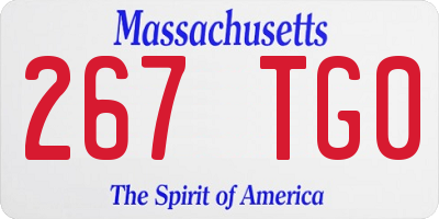 MA license plate 267TG0