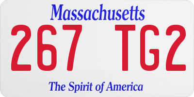 MA license plate 267TG2