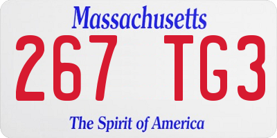 MA license plate 267TG3