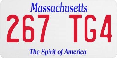 MA license plate 267TG4