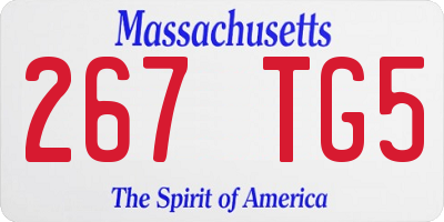 MA license plate 267TG5