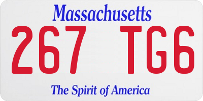 MA license plate 267TG6