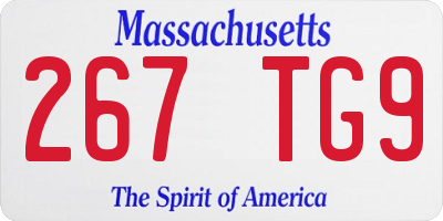 MA license plate 267TG9