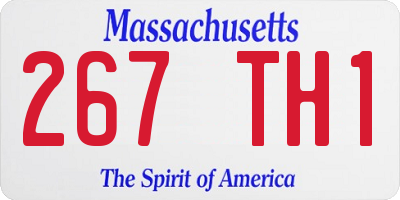 MA license plate 267TH1