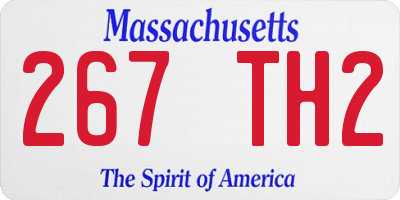 MA license plate 267TH2