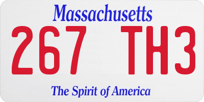 MA license plate 267TH3