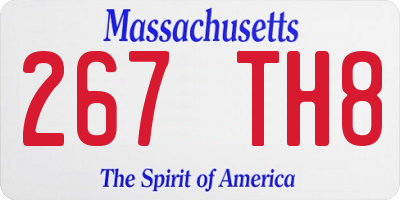 MA license plate 267TH8