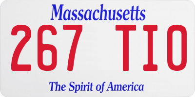 MA license plate 267TI0