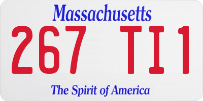 MA license plate 267TI1
