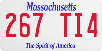 MA license plate 267TI4