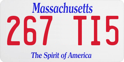 MA license plate 267TI5