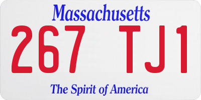 MA license plate 267TJ1