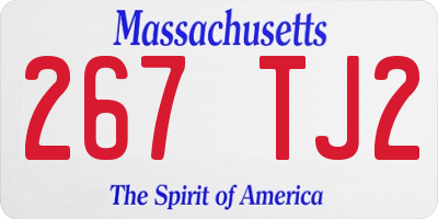 MA license plate 267TJ2