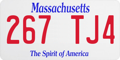 MA license plate 267TJ4