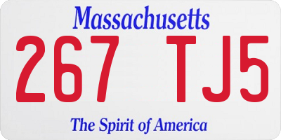 MA license plate 267TJ5