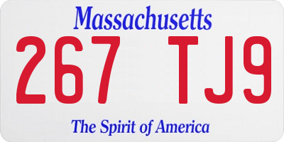 MA license plate 267TJ9