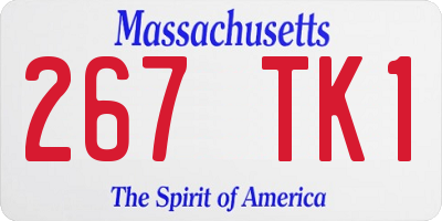 MA license plate 267TK1
