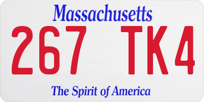 MA license plate 267TK4