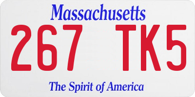 MA license plate 267TK5