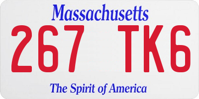 MA license plate 267TK6