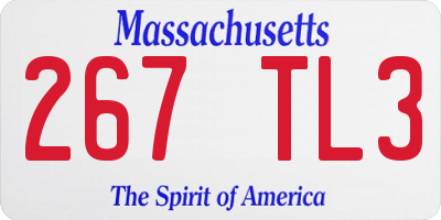 MA license plate 267TL3