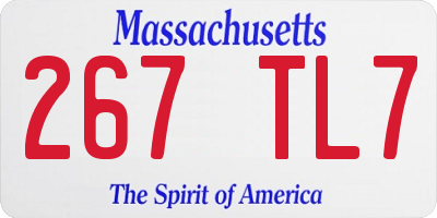 MA license plate 267TL7