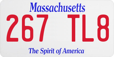 MA license plate 267TL8