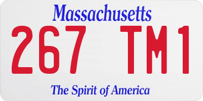 MA license plate 267TM1