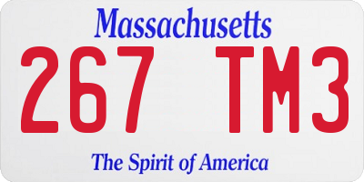 MA license plate 267TM3