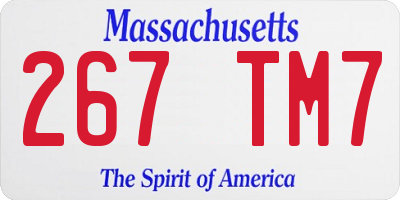 MA license plate 267TM7