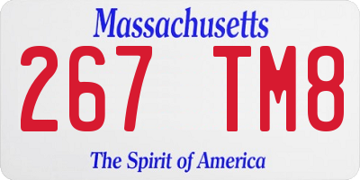 MA license plate 267TM8