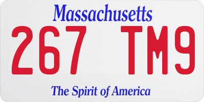 MA license plate 267TM9