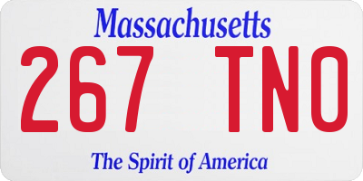 MA license plate 267TN0