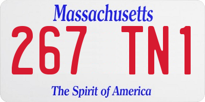 MA license plate 267TN1
