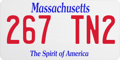 MA license plate 267TN2