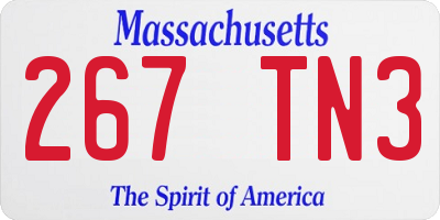 MA license plate 267TN3