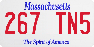 MA license plate 267TN5