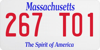 MA license plate 267TO1