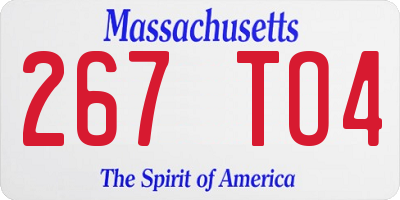 MA license plate 267TO4