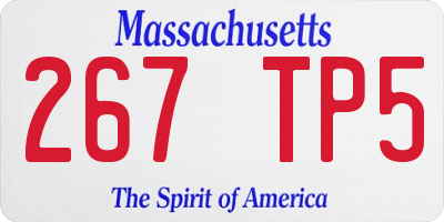 MA license plate 267TP5