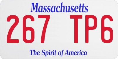MA license plate 267TP6