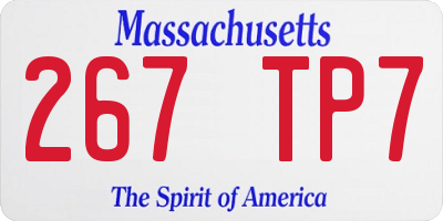 MA license plate 267TP7