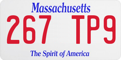 MA license plate 267TP9