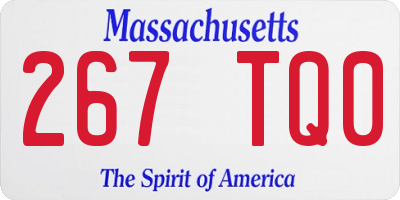 MA license plate 267TQ0