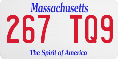 MA license plate 267TQ9