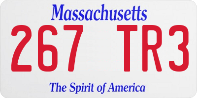 MA license plate 267TR3