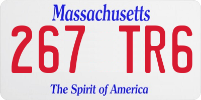 MA license plate 267TR6
